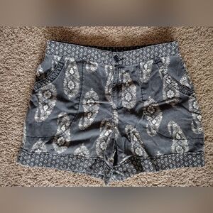 Knox Rose Floral Paisley High Rise Relaxed Fit Shorts XL